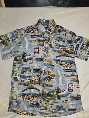 Vintage High Seas Trading Company Scenic Print California 101  Golf All Over